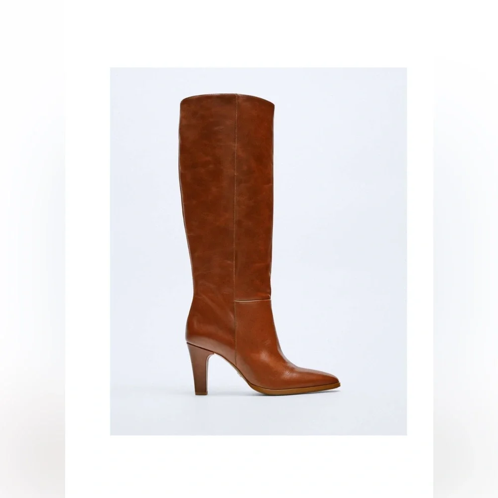 Zara Brown Over the Knee Boots Size 39 NWT